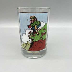 Arbys Collectors Glasses Gary Patterson First Flake Ski 1982 Thought Factory NOS